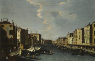 Bernardo Canal - The Grand Canal: Looking South-West From The Rialto Bridge To The Palazzo Foscari