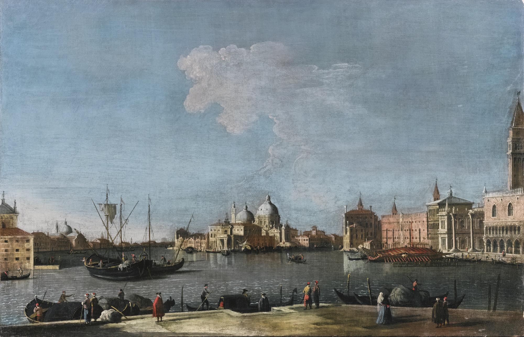 Bernardo Canal - Venice, A View Of The Bacino Di San Marco Looking Towards The Punta Della Dogana, With The Bucintoro Anchored At The Edge Of The Piazzetta