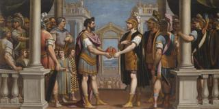 Bernardo Castello - The Reconciliation Between Romulus And Titus Tatius, King Of The Sabines