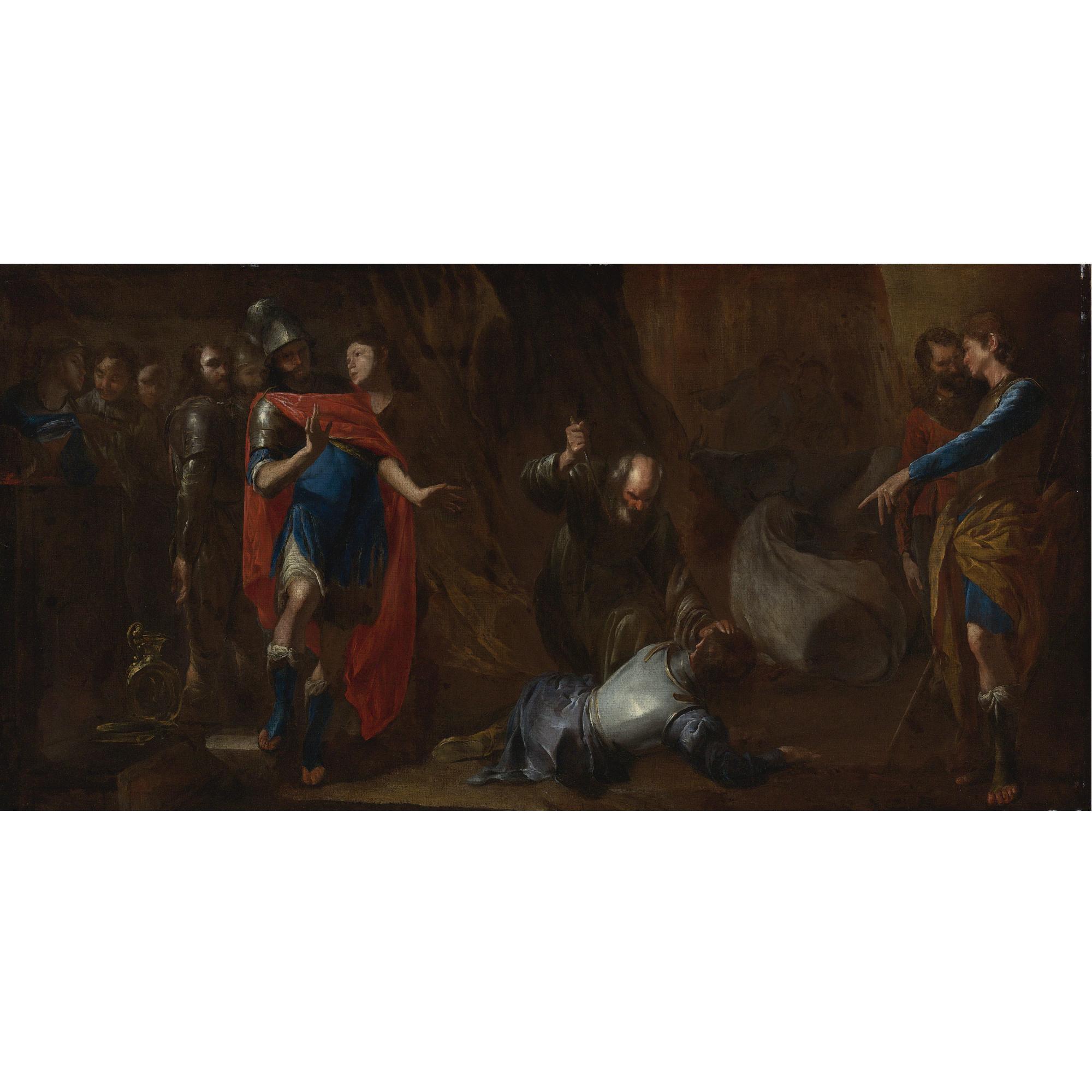 Bernardo Cavallino - Mattathias Slaying The Officer Of King Antiochus On The Altar At Modin