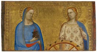 Bernardo Daddi - Saints Lucy and Catherine of Alexandria: A Predella panel from the S. Giorgio a Ruballa altarpiece