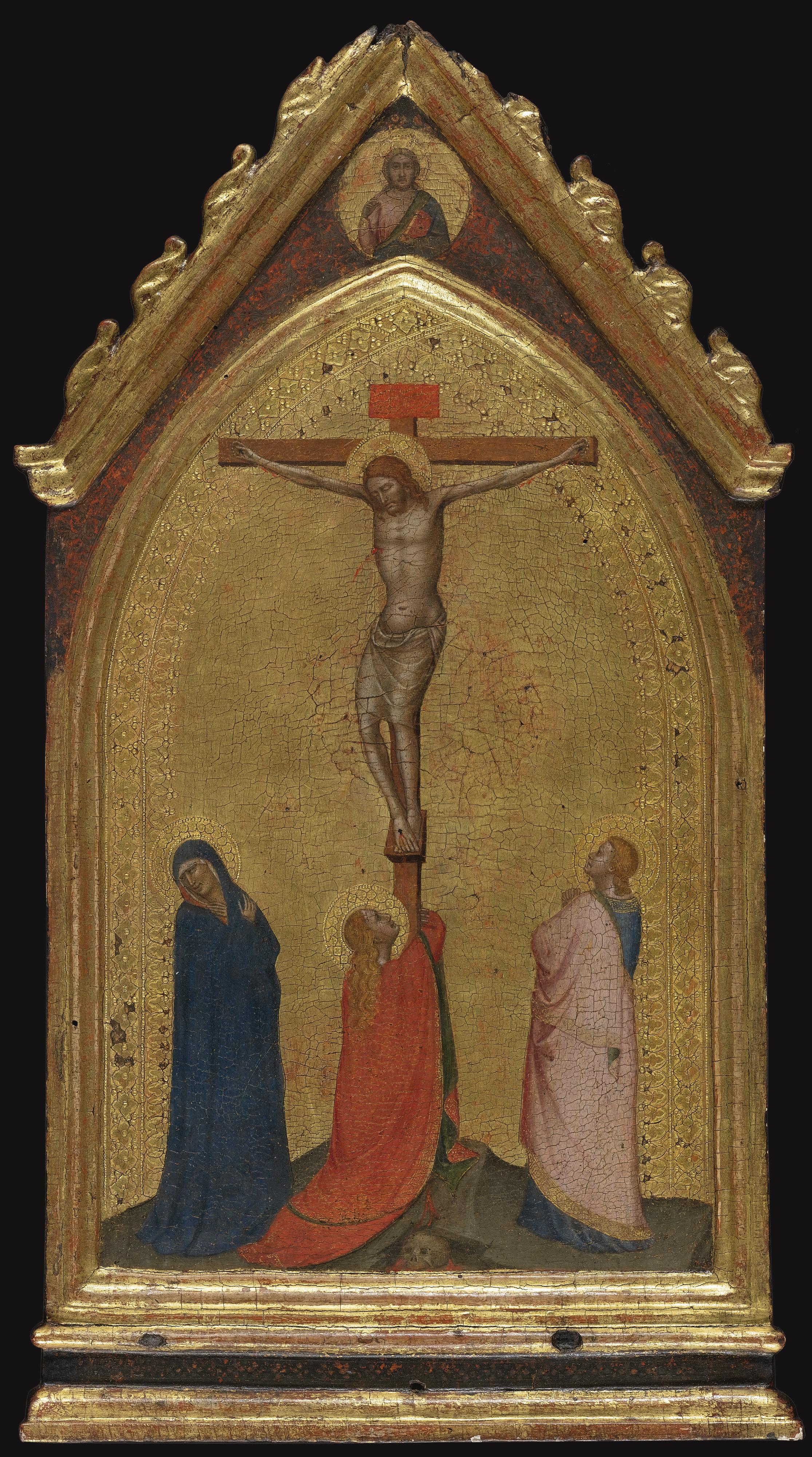 Bernardo Daddi - The Crucifixion With The Madonna And Saints Mary Magdalene And John The Evangelist, Christ The Redeemer Above