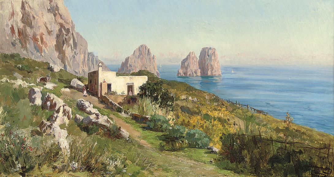 Bernardo Hay - A villa before i Faraglioni, Capri