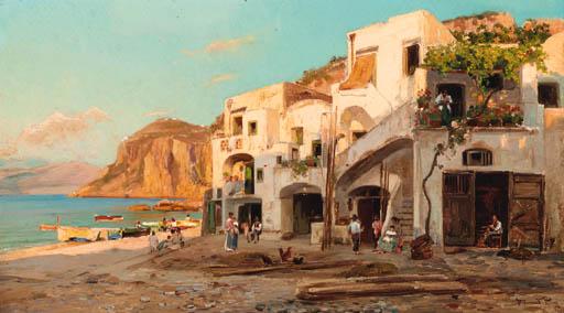 Bernardo Hay - Houses by the beach, Capri