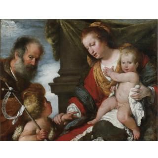 Bernardo Strozzi - Holy Family With The Infant Baptist
