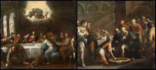 Bernardo Strozzi - The last supper and Christ washing the disciples\' feet