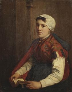 Bernardus Johannes Blommers - A young girl seated
