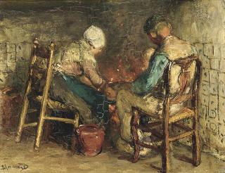 Bernardus Johannes Blommers - At the fireside