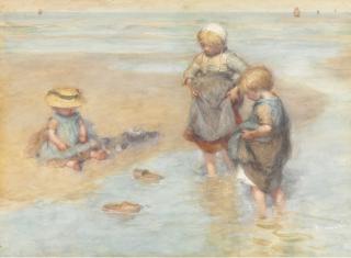 Bernardus Johannes Blommers - Children Playing Boats