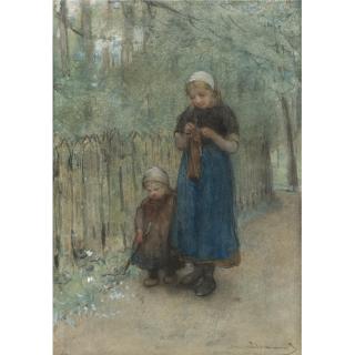 Bernardus Johannes Blommers - Dutch Sisters On A Country Path