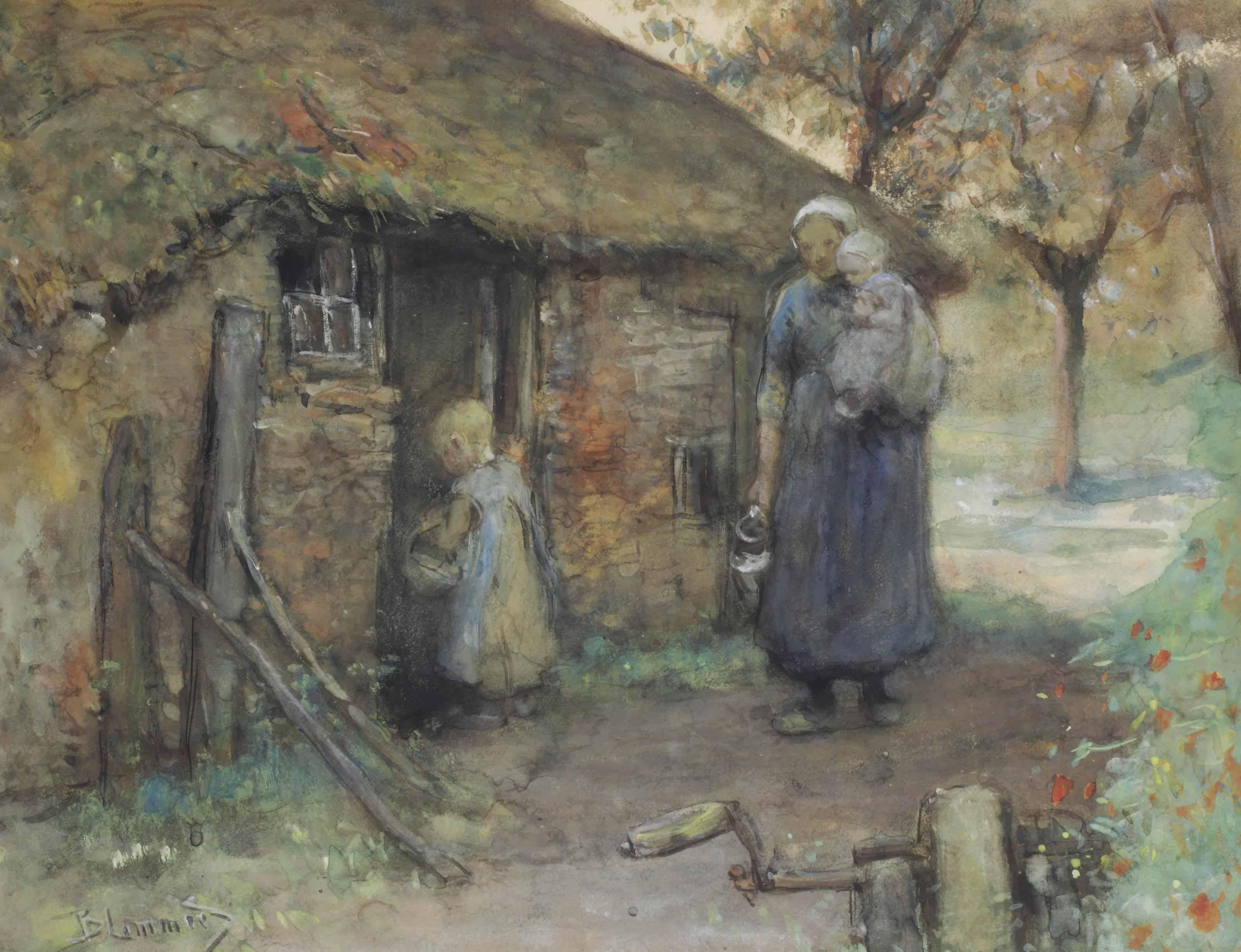 Bernardus Johannes Blommers - Near the farmhouse