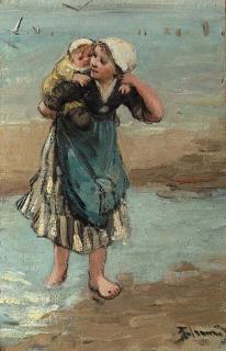 Bernardus Johannes Blommers - Piggyback on the beach