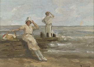 Bernardus Viegers - A Windy Day On The Beach