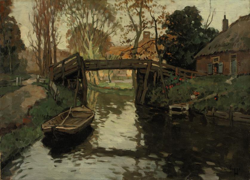 Bernardus Viegers - Canal in summer, Giethoorn