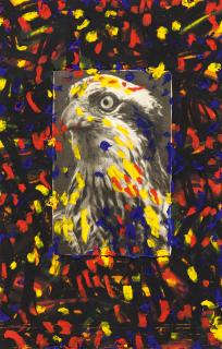 Bernd Schwarzer - Deutsch-Europäischer Adler Mit Augen - Blau-Gold-Rot-Schwarz-