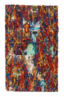 Bernd Schwarzer - »Flammenbild (Konzentrationslager) - Blau - Gold - Rot - Schwarz«.