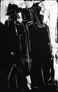 Bernd Zimmer - „Drei Freunde im Regen“.