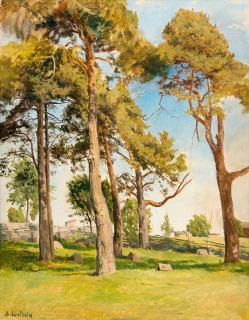Berndt Lindholm - Landscape With Pine Trees.