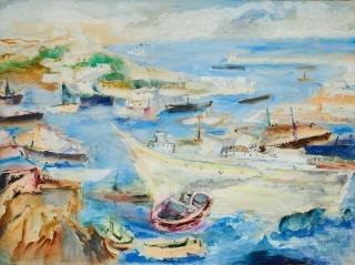 Bernhard Hoetger - Hafenlandschaft.