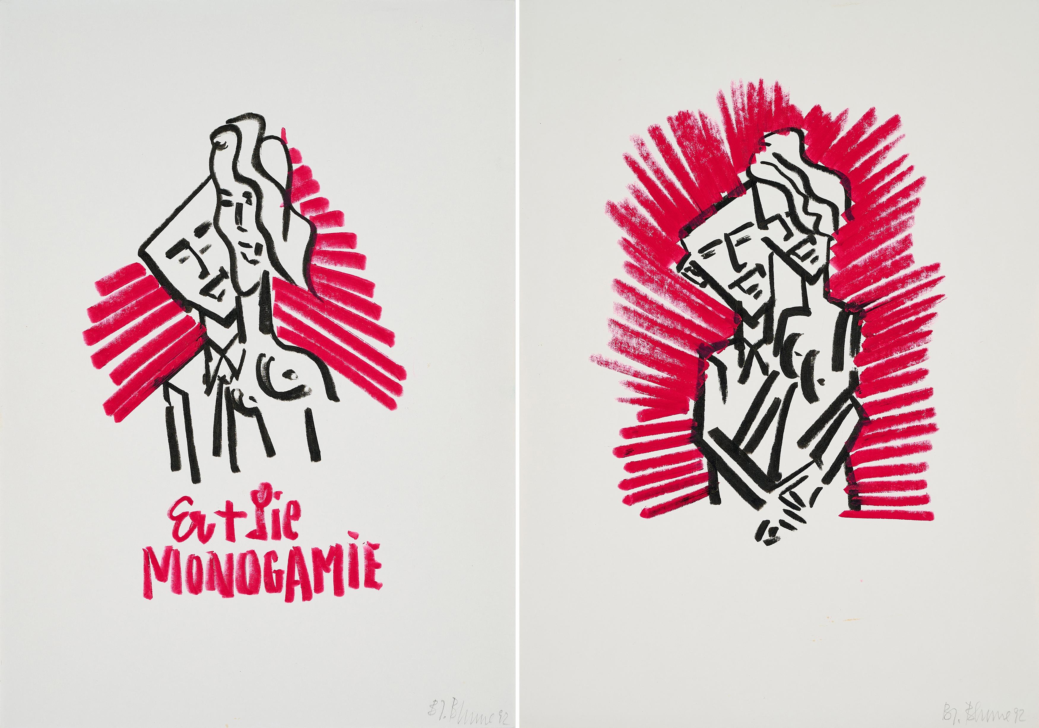 Bernhard Johannes Blume - Konvolut von 2 Zeichnungen.