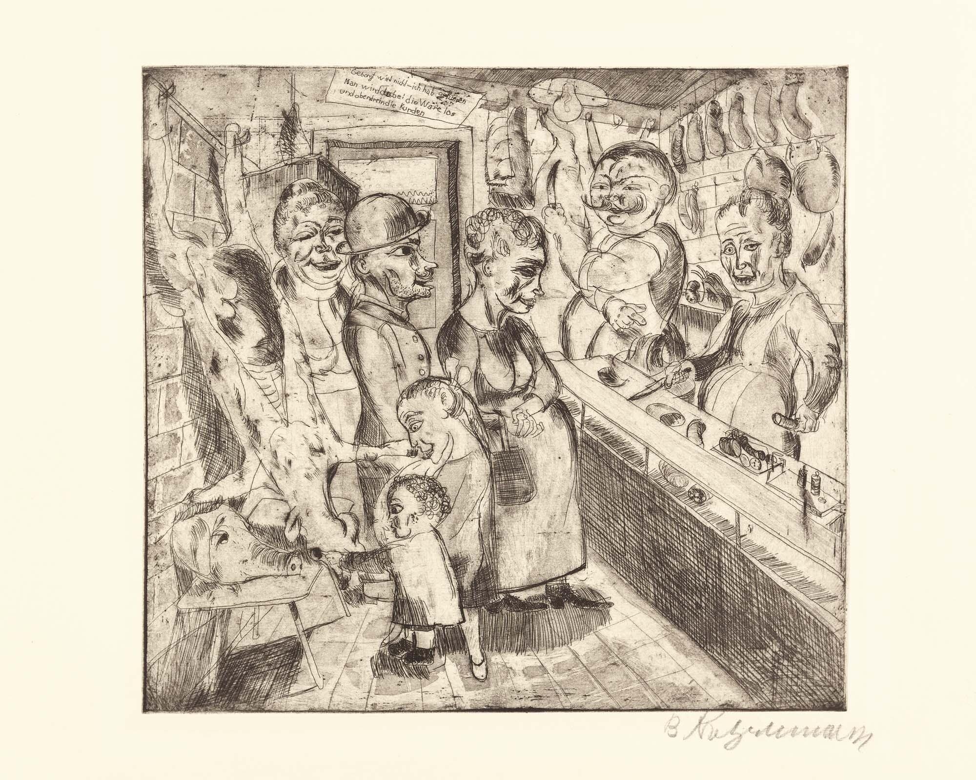 Bernhard Kretzschmar - Im Fleischerladen.