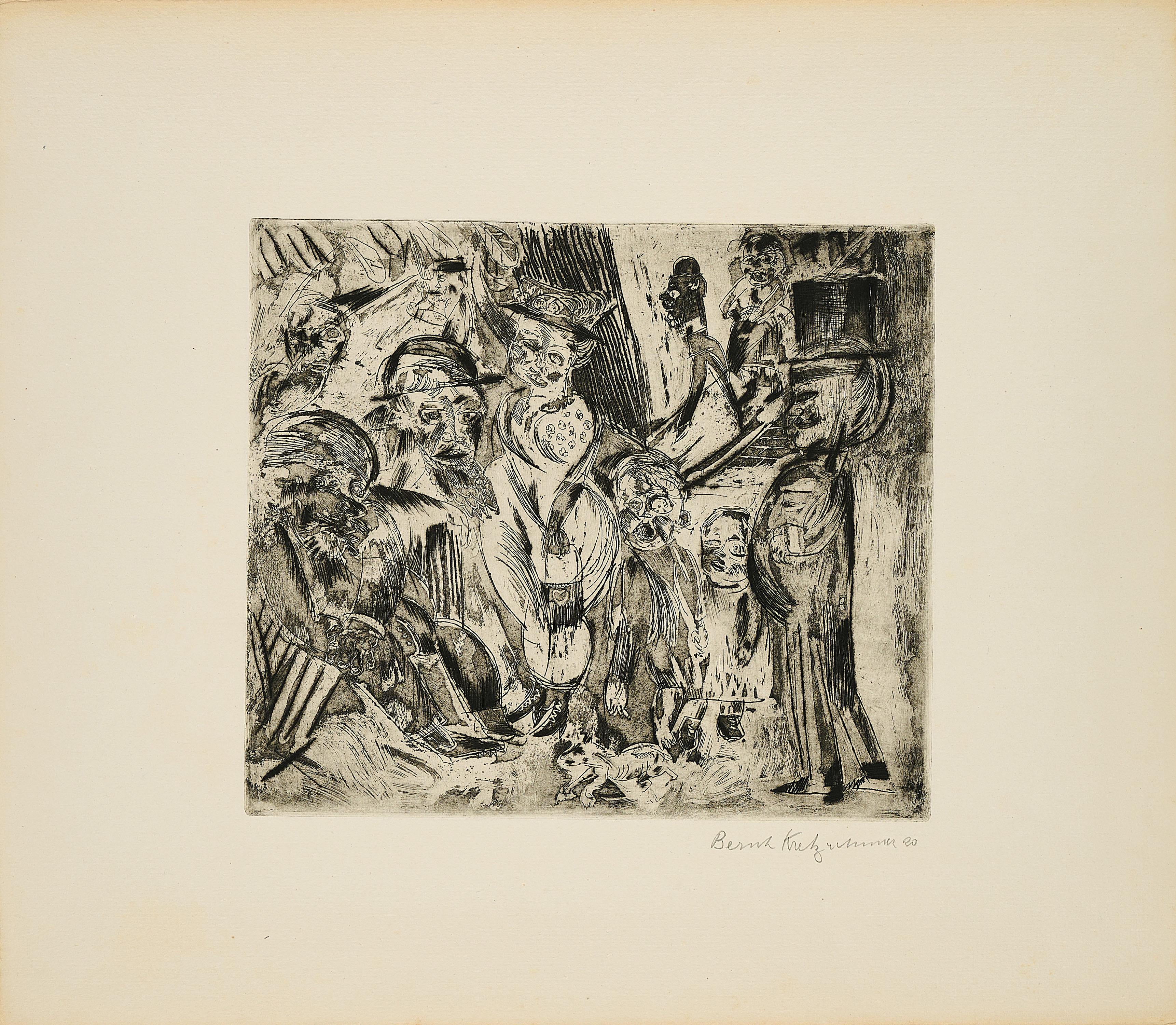 Bernhard Kretzschmar - Spaziergang mit Passanten.