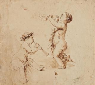 Bernhard Rode - Zwei musizierende Putten