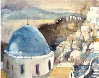 Bernhard Vogel - Oia, Santorini; and a print