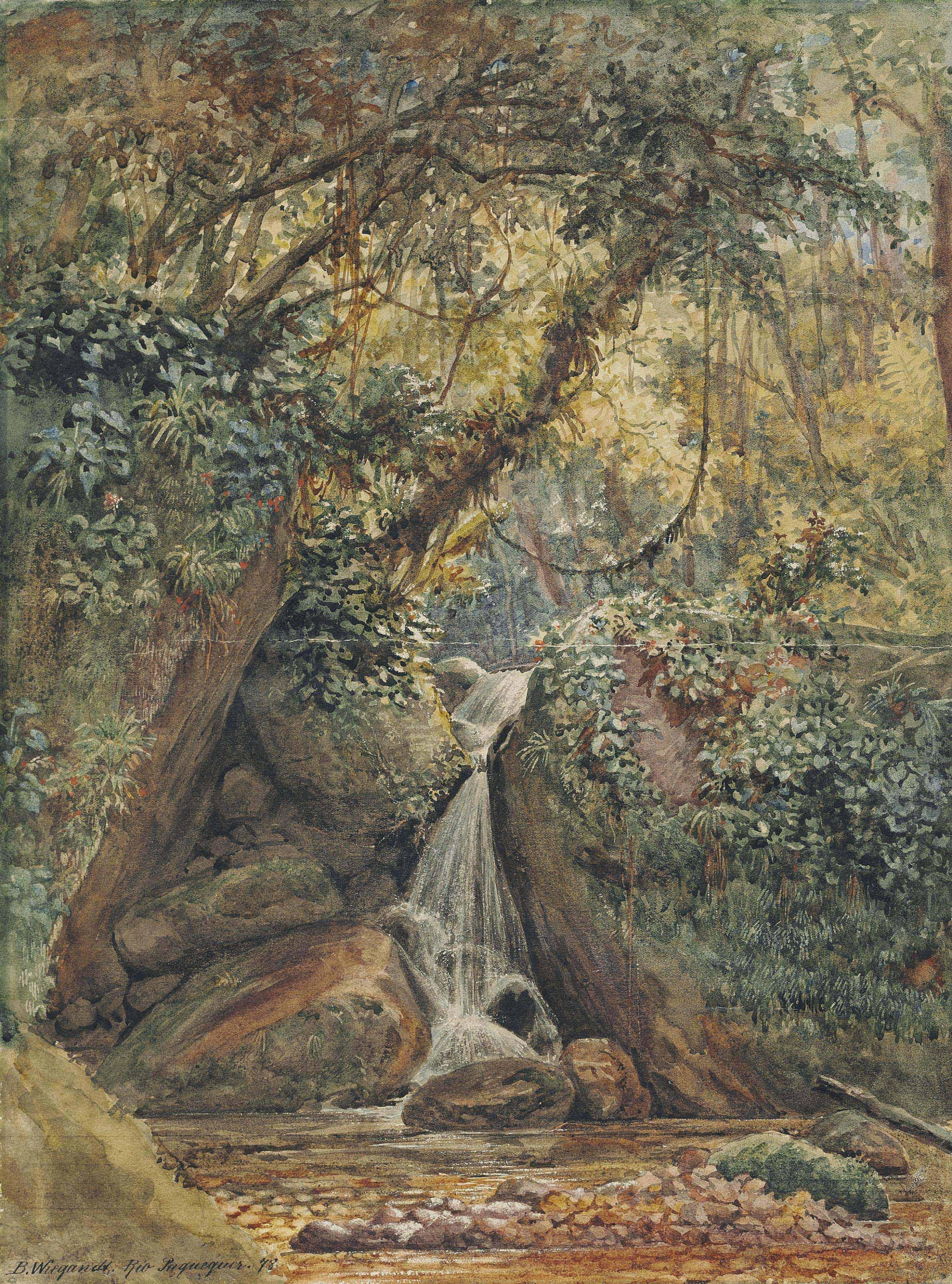 Bernhard Wiegandt - A waterfall on the Paquequer River, Rio de Janeiro