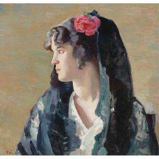 Bert Greer Phillips - Portrait Of A Mexican Girl