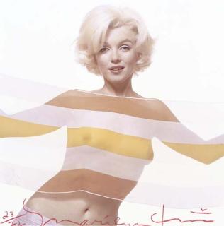 Bert Stern - Marilyn In Striped Scarf, 1962