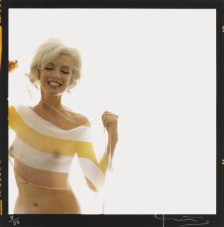 Bert Stern - Marilyn Monroe in striped scarf - The last sitting, 1962