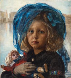 Berta Dorph - Girl with a doll