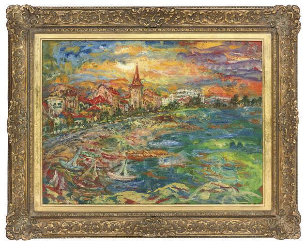 Bertha Sourdillon - The beach at Cagnes sur Mer, France