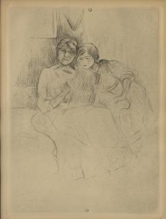 Berthe Morisot - Berthe Morisot dessinat, avec sa fille (Berthe Morisot drawing, with her daughter)