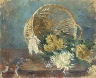 Berthe Morisot - Chrysanthèmes or Corbeille renversée