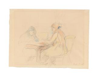 Berthe Morisot - Deux Filles Lisant À Une Table
