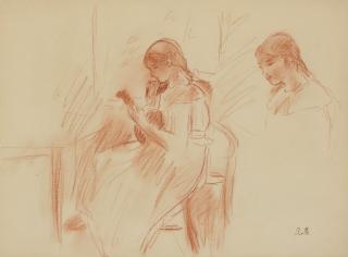 Berthe Morisot - La Mandoline (recto); Etude (verso)
