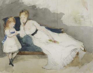 Berthe Morisot - Mme Gobillard Et Sa Fille Paule