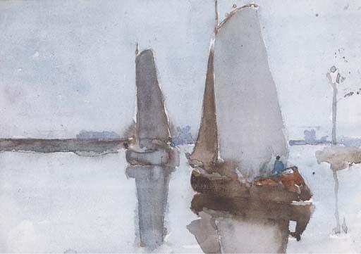 Bertram Priestman, R.A. - Running Up The Estuary