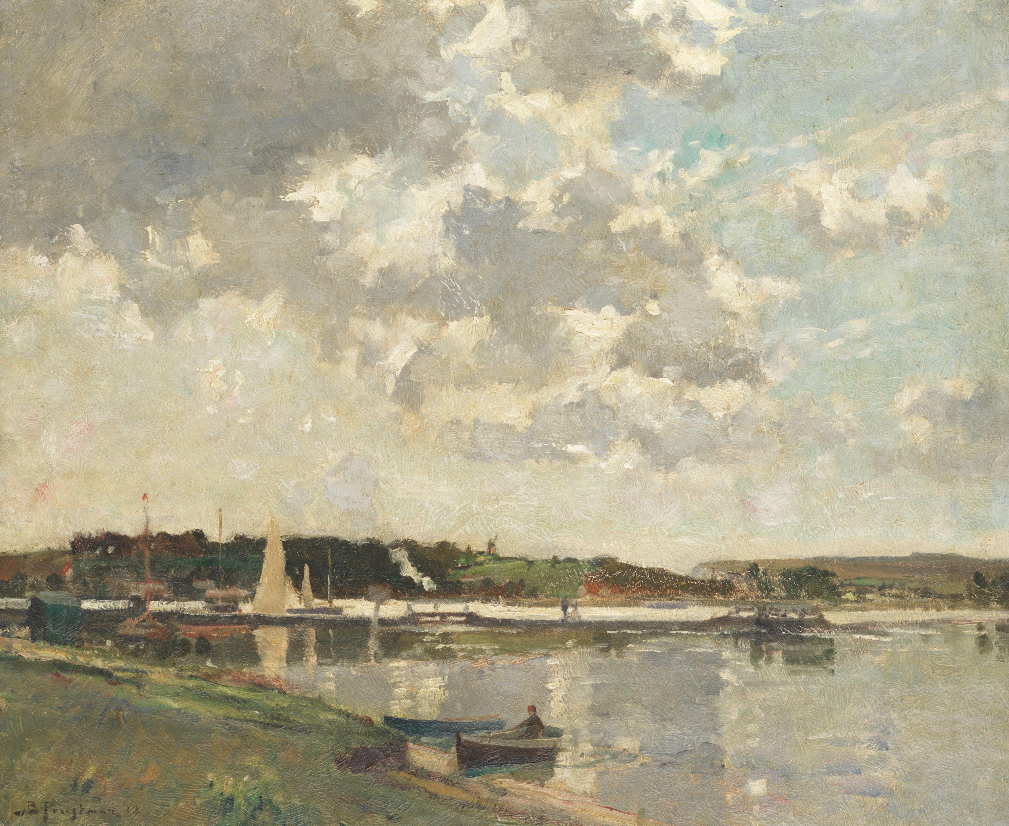 Bertram Priestman - Morning in the harbour, St Helens, Isle of Wight