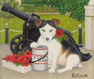 Beryl Cook O.B.E. - Rosie Selling Poppies