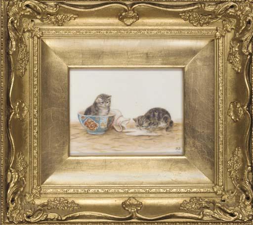 Bessie Bamber - Making tea; and A cup of kitten