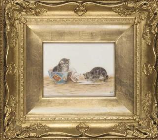 Bessie Bamber - Making tea; and A cup of kitten