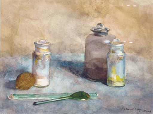 Betsy Westendorp-Osieck - Stilleven Met Groene Lepel: Apothecary Jars With A Green Spoon