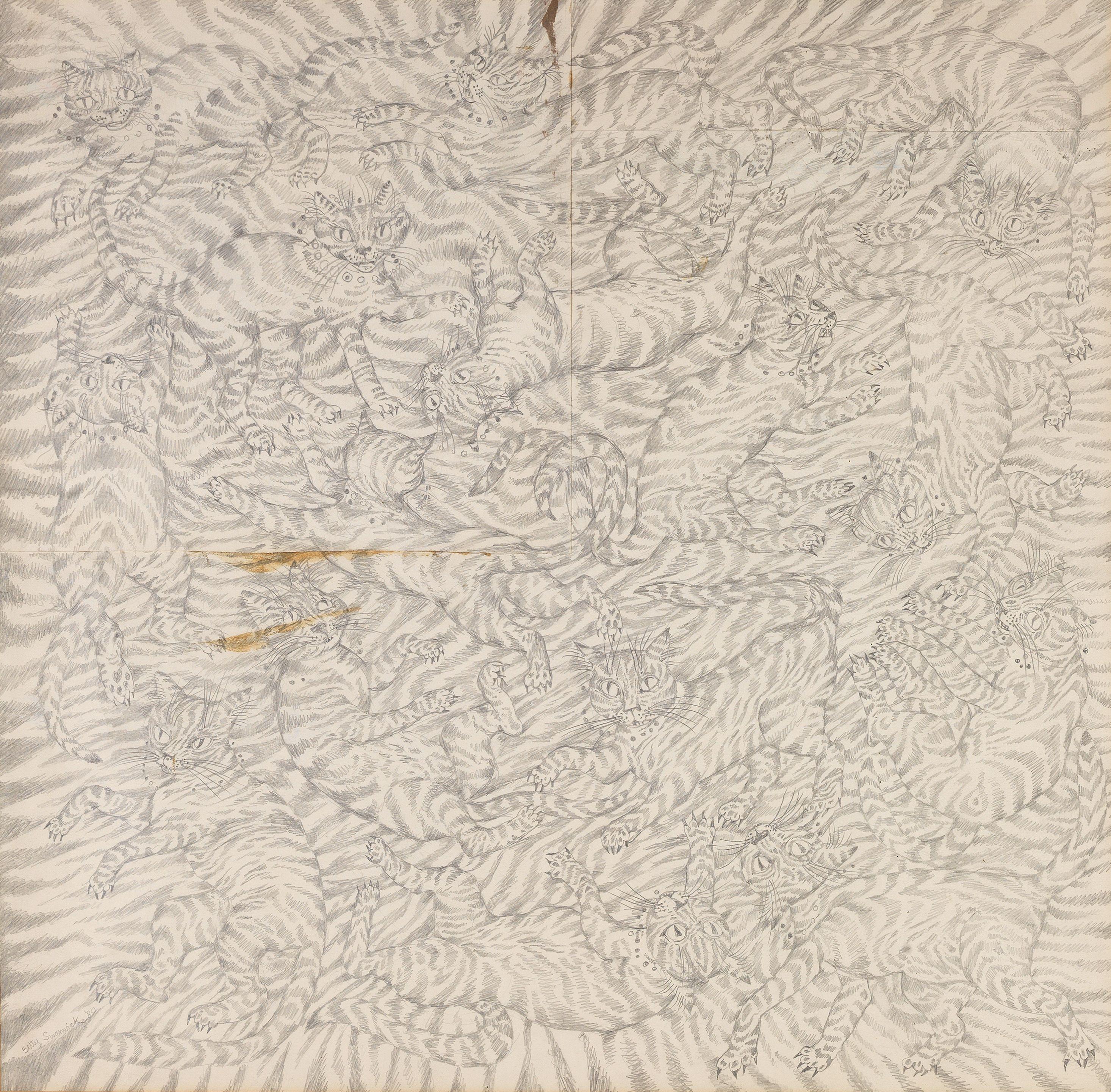 Betty Swanwick - Design for a Cat Scarf