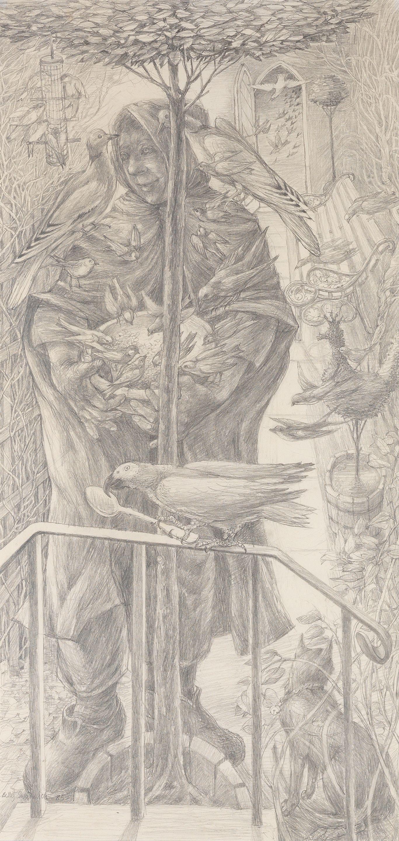 Betty Swanwick - Preparatory Sketch for The Parliament of the Yard