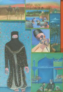 Bhupen Khakhar - Muslims Around The Mosque II