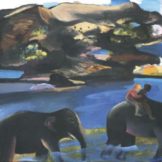 Bhupen Khakhar - Two Men on an Elephant