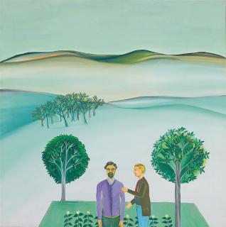 Bhupen Khakhar - Untitled (Gulammohammed Sheikh with Tom Hancock)